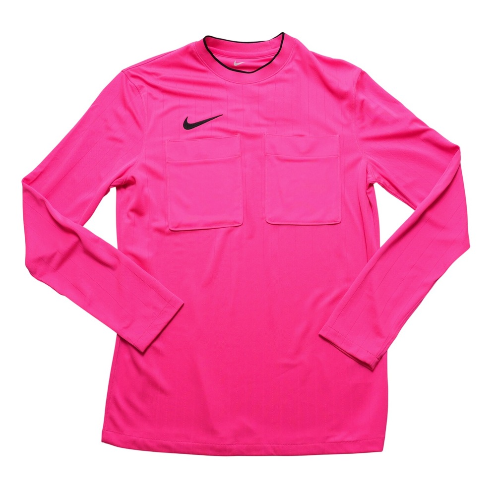 Nike‎ Dri Fit Soccer Referee Jersey Mens M Pink DH8027-645 Slim Fit